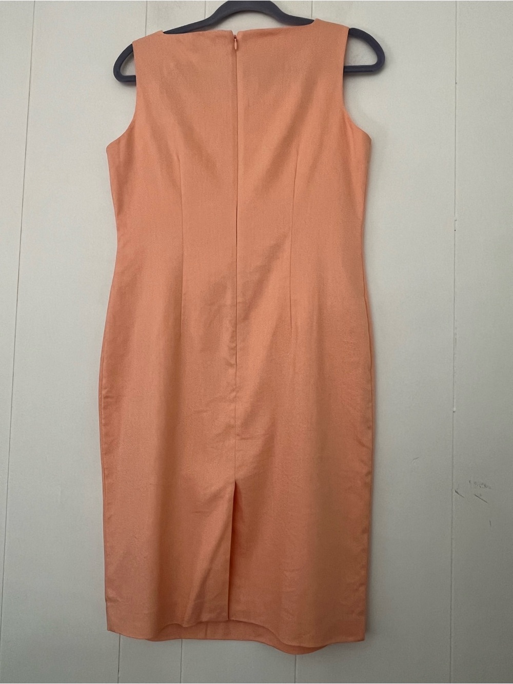 Ann Taylor Sleeveless Sheath Dress Tangerine Cream Linen Blend Size 4 - Picture 13 of 13